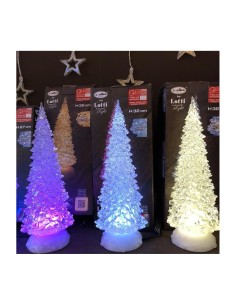 ALBERO NATALE GHIACCIO ACRILICO GLITTER LED ICE BIANCO CALDO/ BIANC...