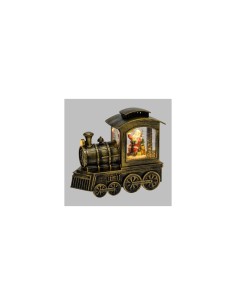 LOCOMOTIVA TRENINO L18CM DECORATA GLITTER LED BIANCO CALDO IN PLAST...