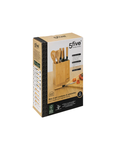 SET UTENSILI CUCINA 189690 BAMBOO CON COLTELLI