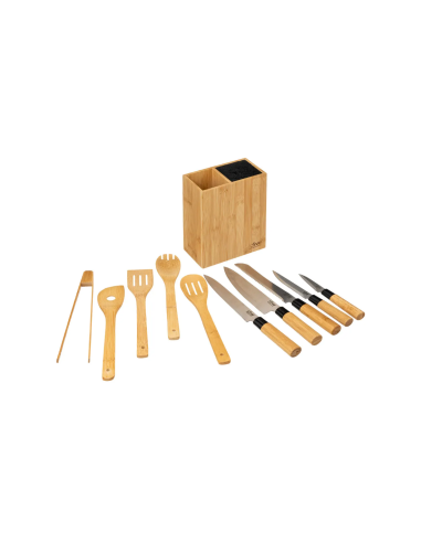 SET UTENSILI CUCINA 189690 BAMBOO CON COLTELLI