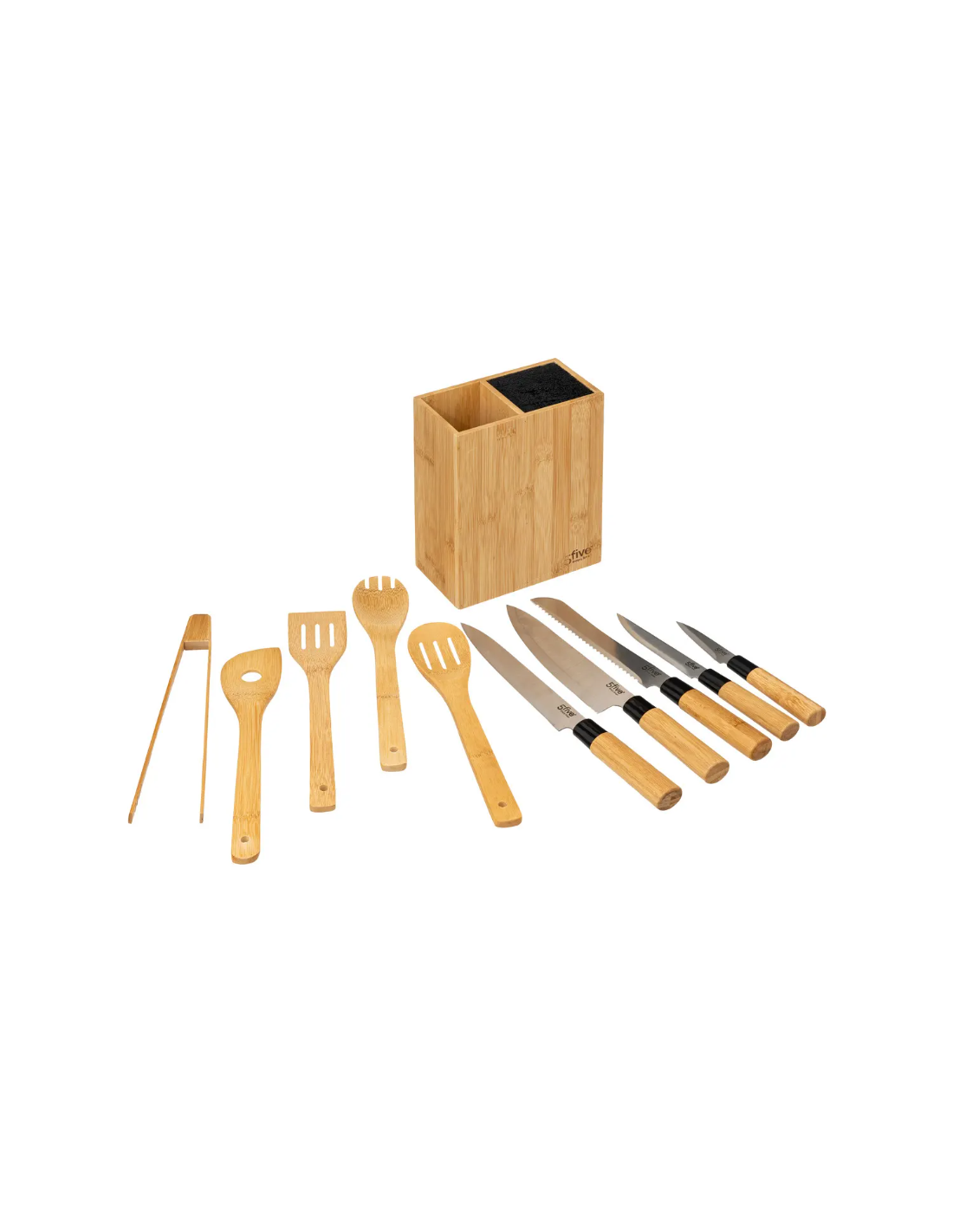 SET UTENSILI CUCINA 189690 BAMBOO CON COLTELLI