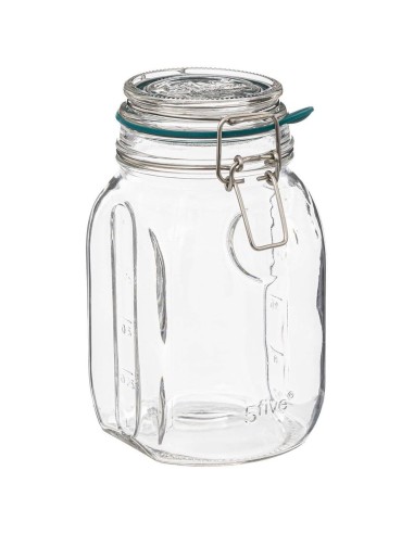 5five vaso di vetro Jarro trasparente 1 L, adatto microonde