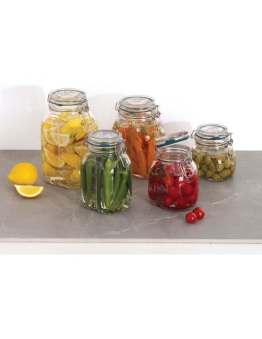 5five vaso di vetro Jarro trasparente 1 L, adatto microonde