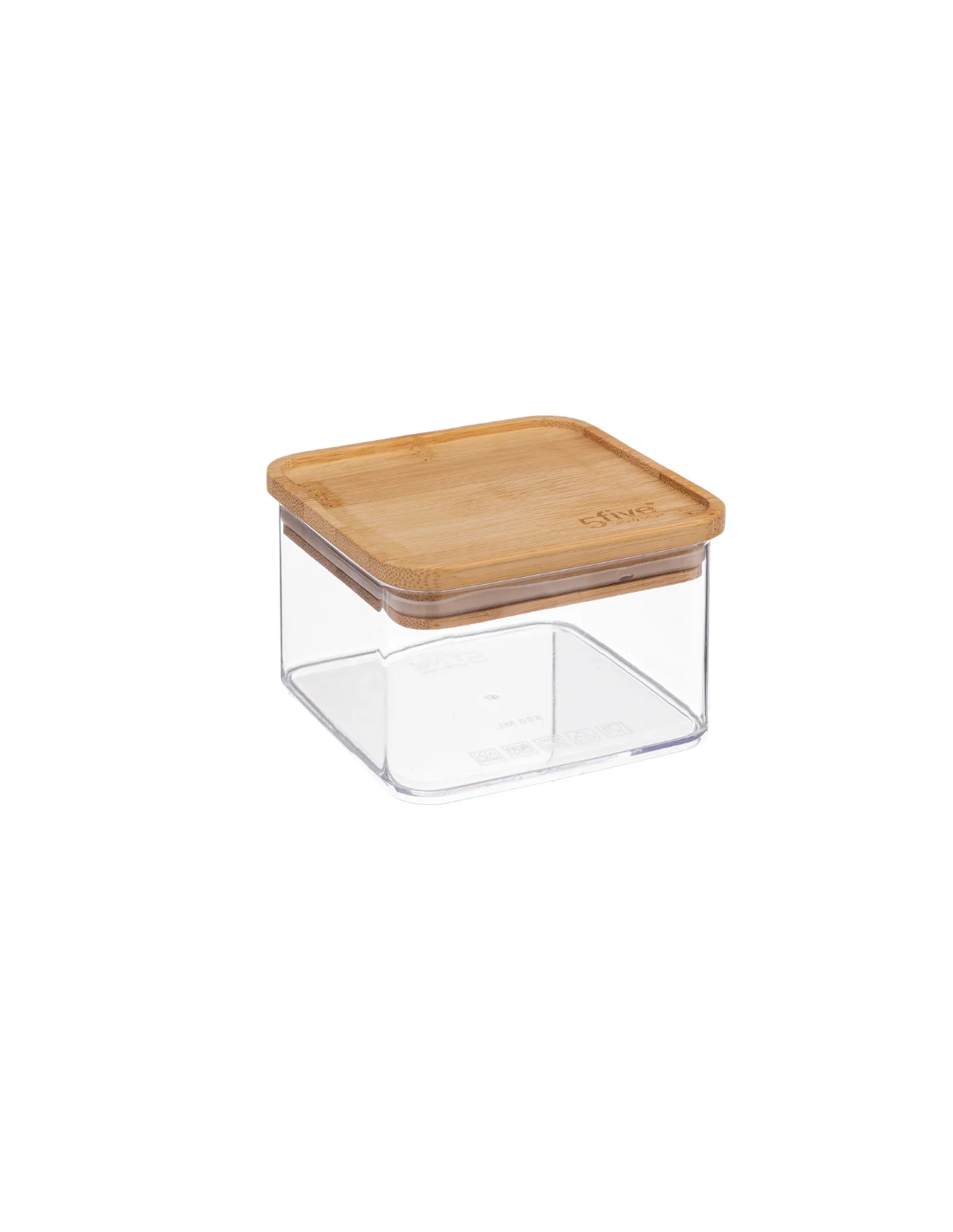 CONTENITORE 181878 QUADRATO 0,5LT TAPPO BAMBOO