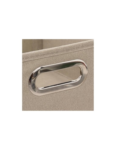 Scatola Portaoggetti in Lino 31x31x15 cm Beige