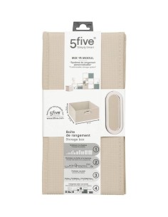 Scatola Portaoggetti in Lino 31x31x15 cm Beige