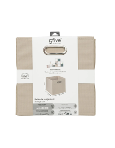 5 Five Caja Organizadora, contenitore in tessuto, colore grigio scuro, organizer per scaffali, 31x31 cm, salvaspazio