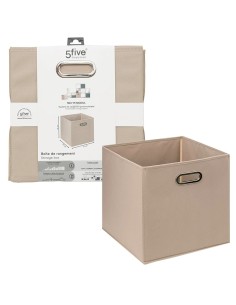 5 Five Caja Organizadora, contenitore in tessuto, colore grigio scuro, organizer per scaffali, 31x31 cm, salvaspazio