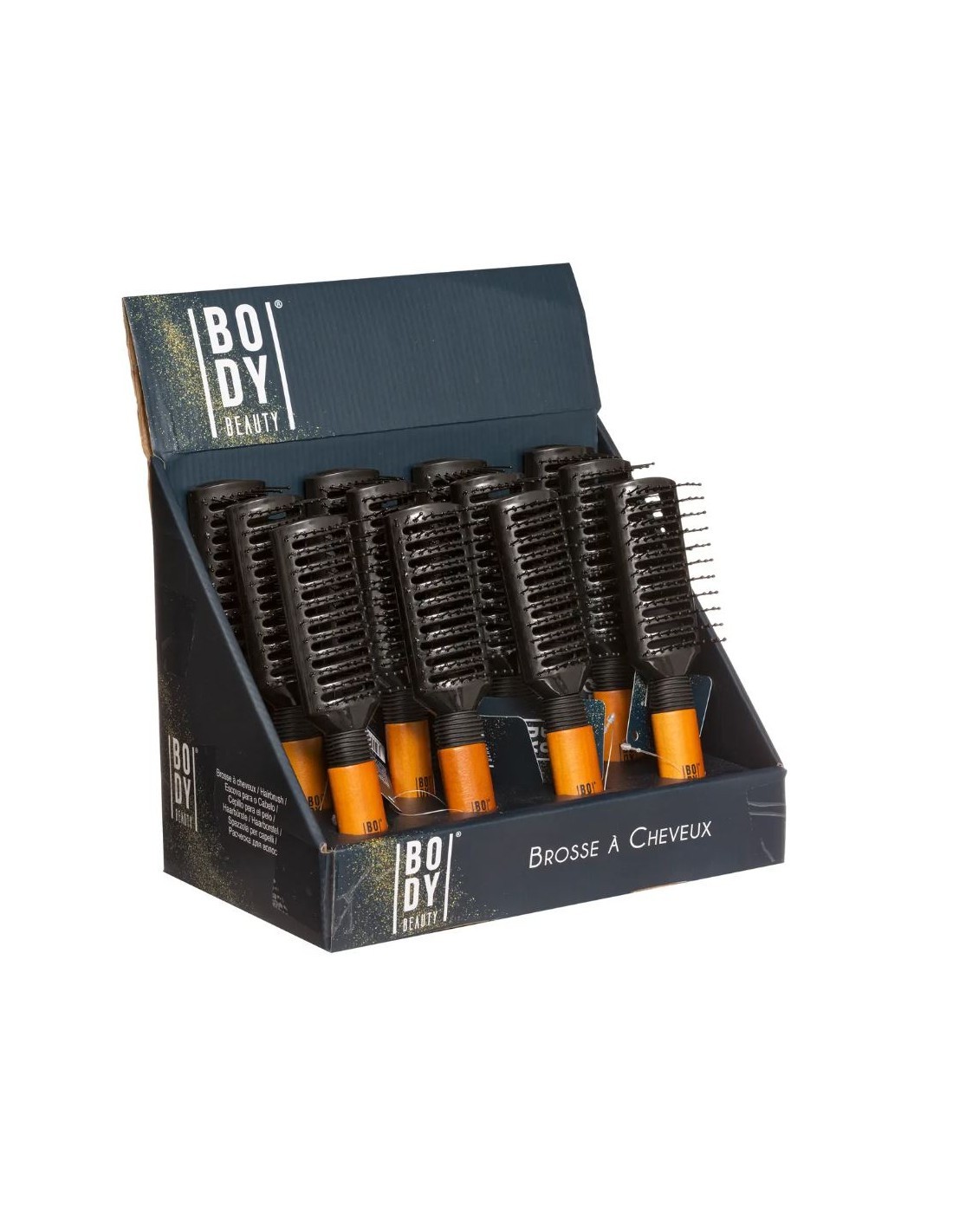 Spazzola Rettangolare con Manico in Legno Nero 5Five