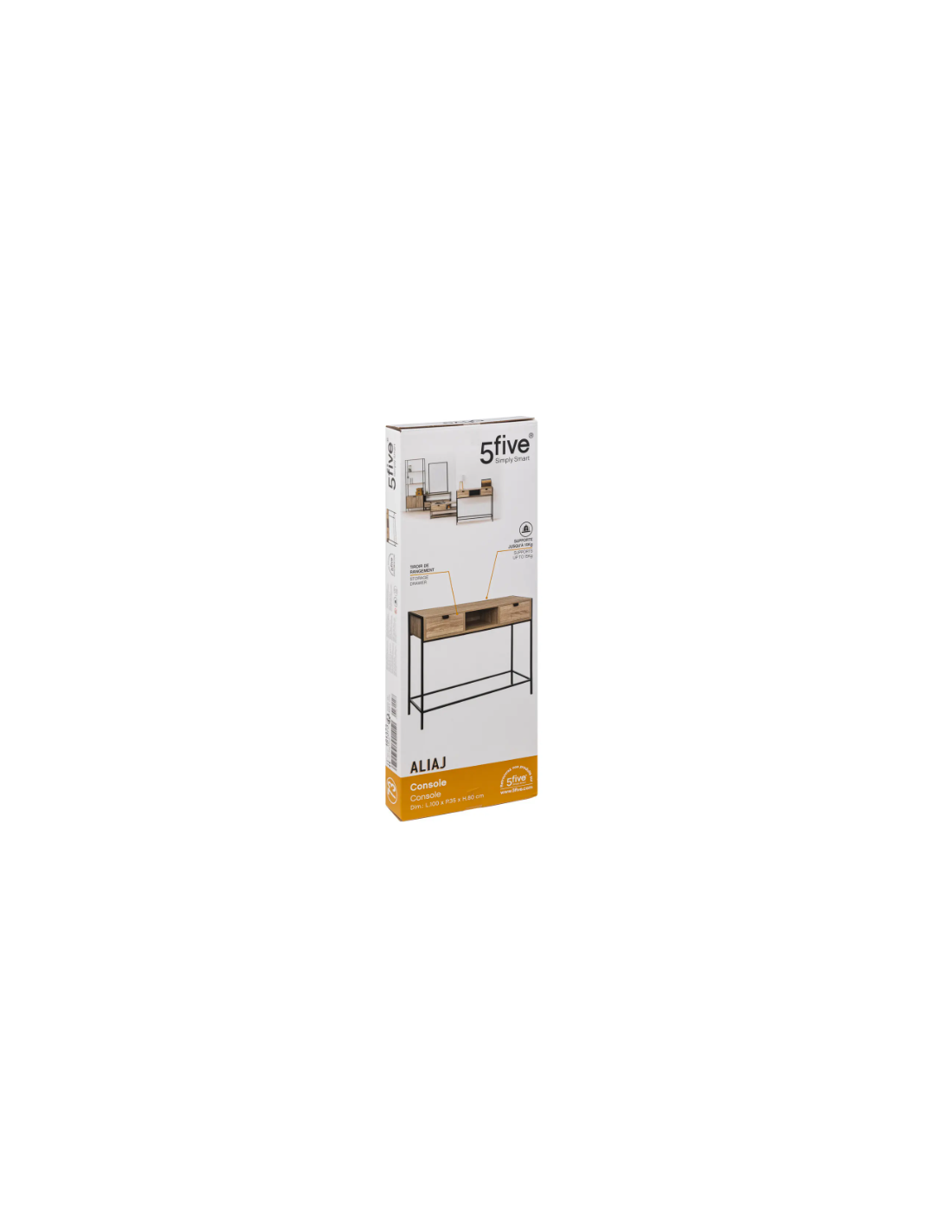 CONSOLLE 181373 ALIAJ 2 CASSETTI 100X35X80CM EFFETTO LEGNO