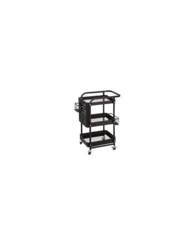 CARRELLO 167740 3 PIANI METALLO 51X30X76CM NERO