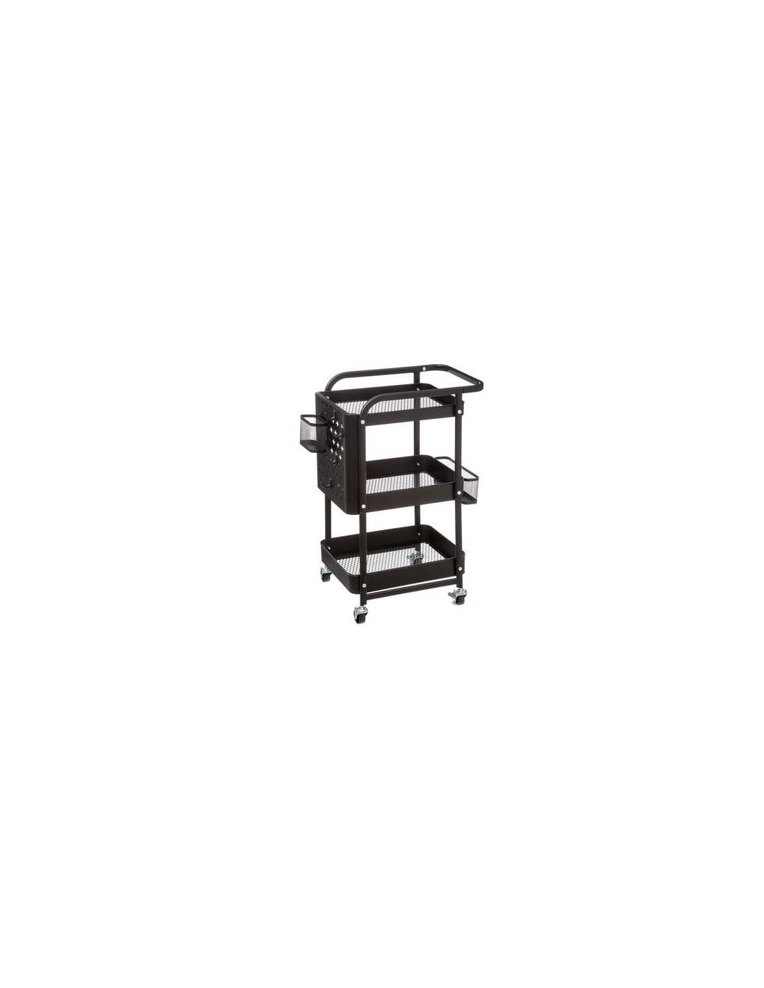 CARRELLO 167740 3 PIANI METALLO 51X30X76CM NERO