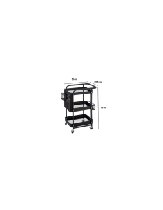 CARRELLO 167740 3 PIANI METALLO 51X30X76CM NERO 2
