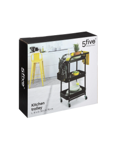 CARRELLO 167740 3 PIANI METALLO 51X30X76CM NERO