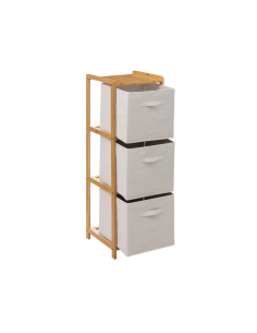 SCAFFALE 174901 BAMBOO 35X33X110CM CON 3 CESTINI PORTAOGGETTI