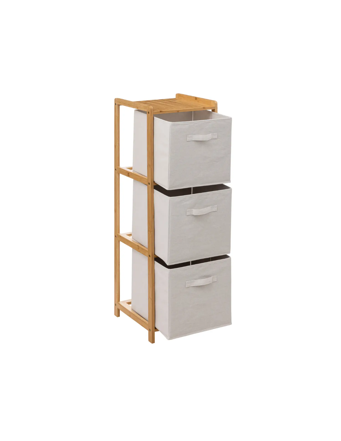 SCAFFALE 174901 BAMBOO 35X33X110CM CON 3 CESTINI PORTAOGGETTI