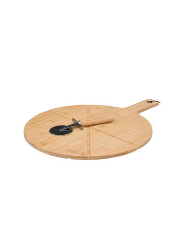 TAGLIERE PIZZA 189624 BAMBOO 37CM CON ROTELLA