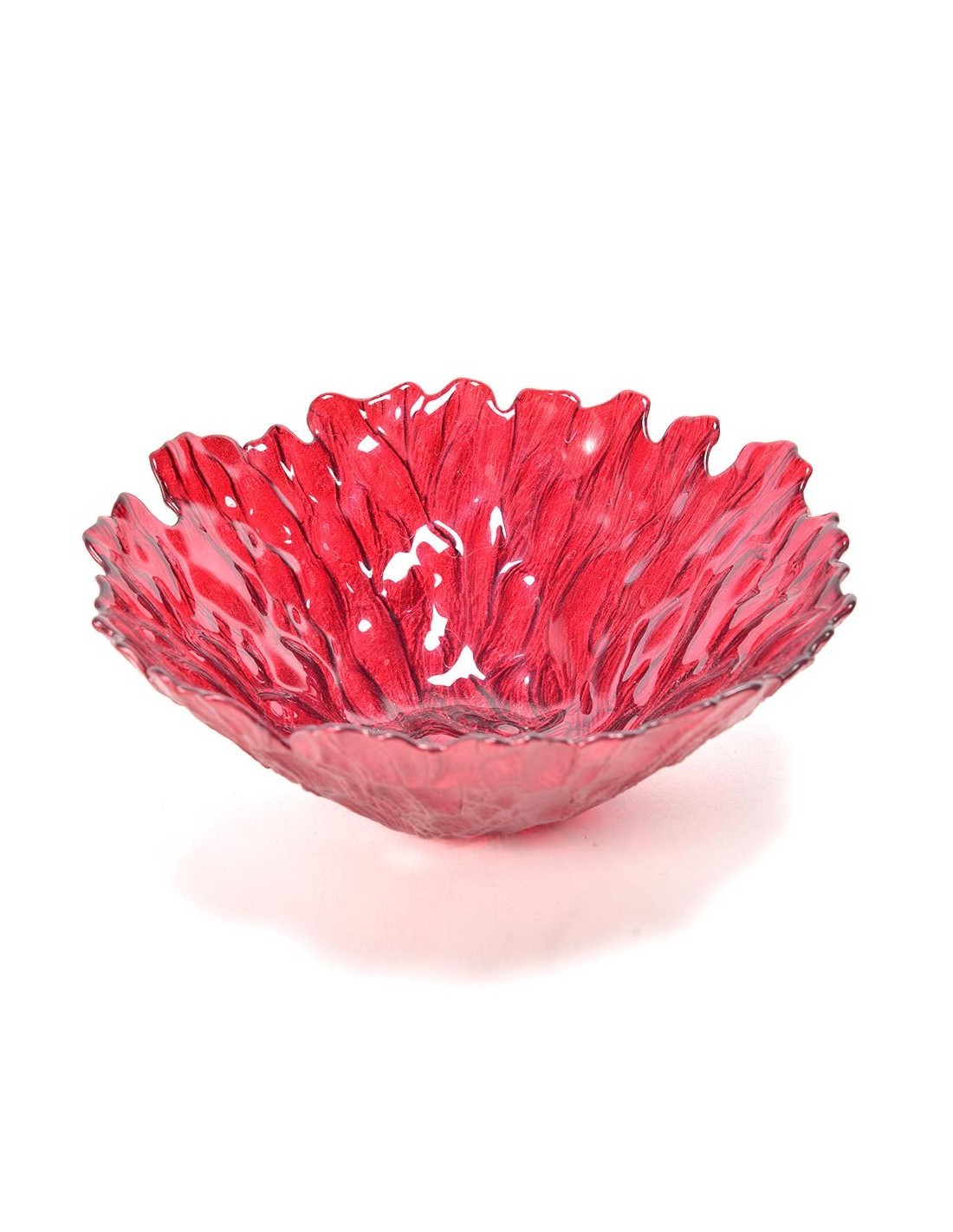 CENTROTAVOLA VETRO KARINA ROSSO 23X8,5CM