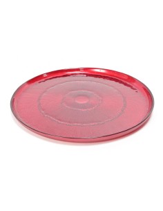 VASSOIO VETRO LINES ROSSO D33CM