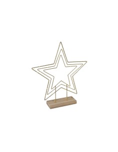 DECORO STELLA ORO D.50CM C.LED METALLO/LEGNO