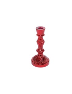 PORTACANDELA ROSSO H.20CM VETRO