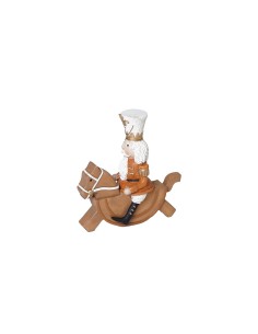 SOLDATO A CAVALLO MARRONE 15X6X15CM RESINA