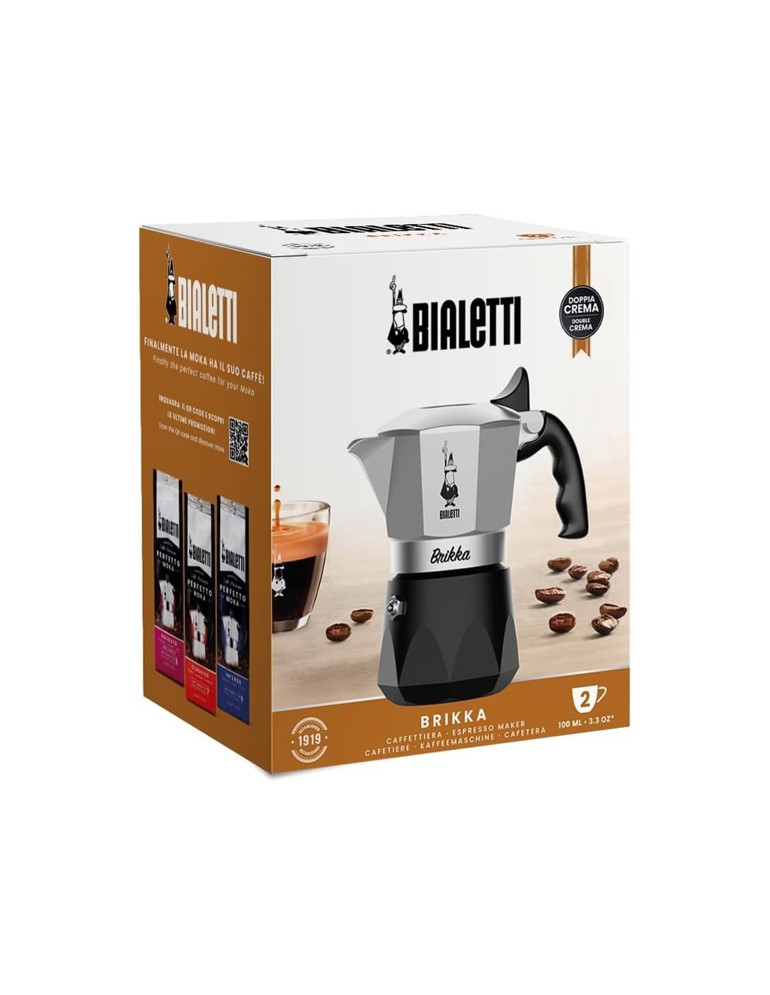 Bialetti New Brikka 2023 - Caffettiera 2 Tazze Espresso Cremoso