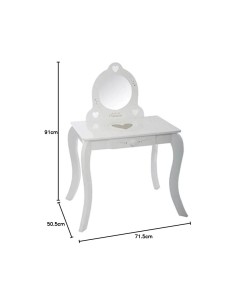 Atmosphera – Toeletta e sgabello per bambina con specchio e cassetto