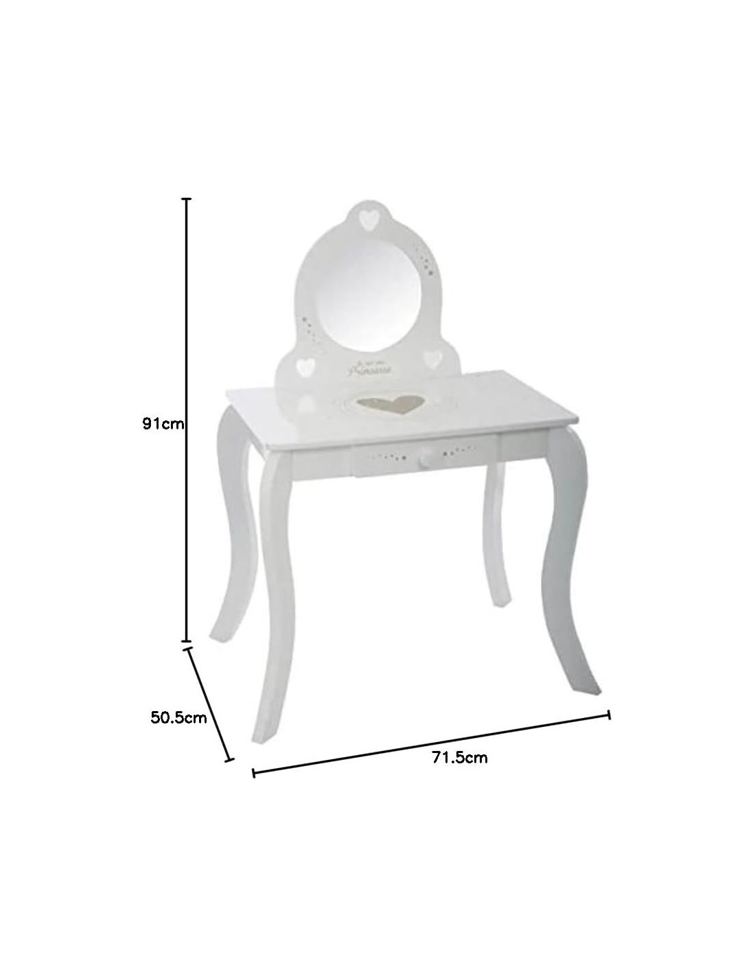 Atmosphera – Toeletta e sgabello per bambina con specchio e cassetto