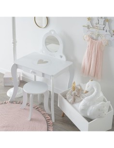Atmosphera – Toeletta e sgabello per bambina con specchio e cassetto