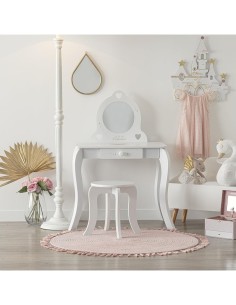 Atmosphera – Toeletta e sgabello per bambina con specchio e cassetto