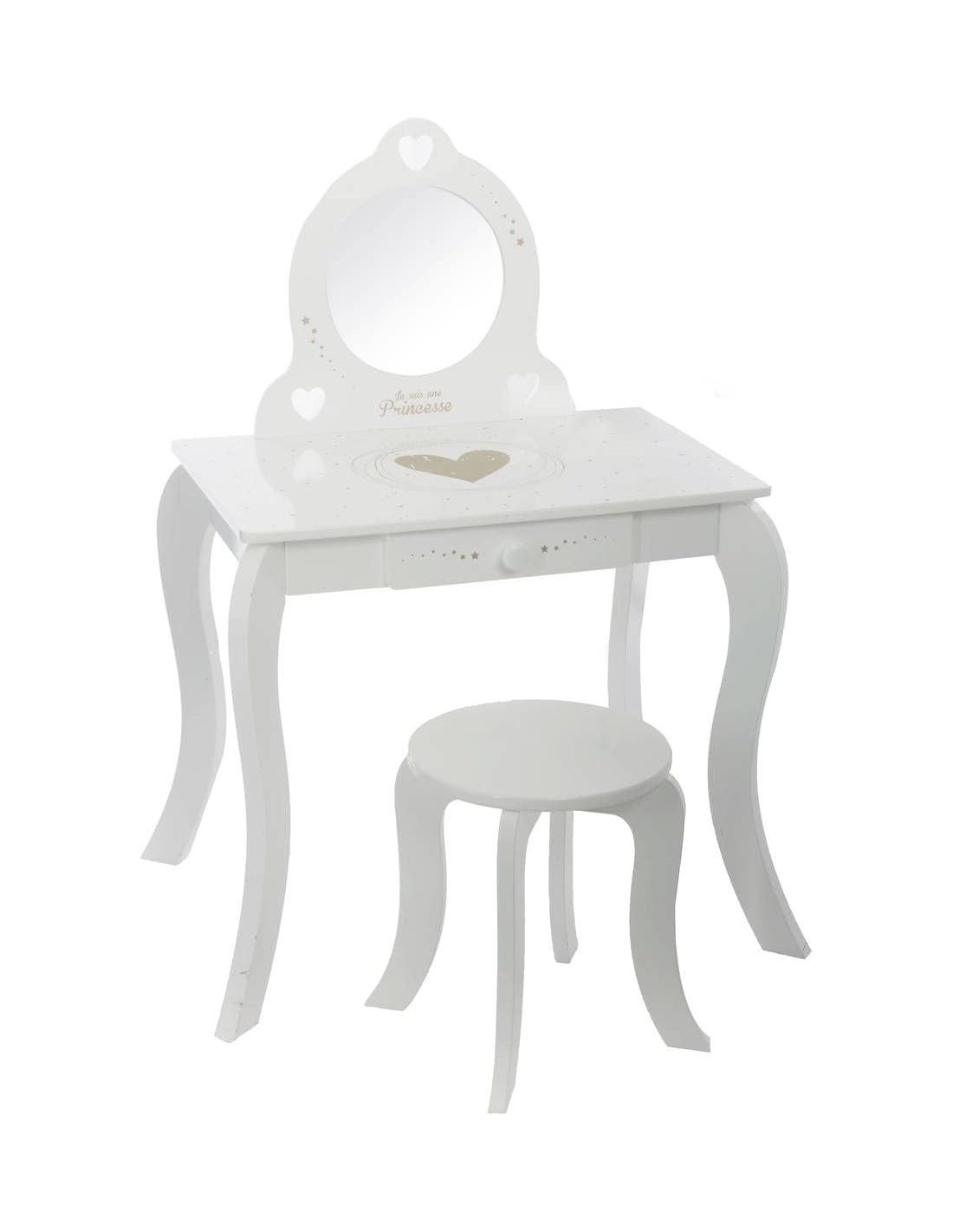 Atmosphera – Toeletta e sgabello per bambina con specchio e cassetto