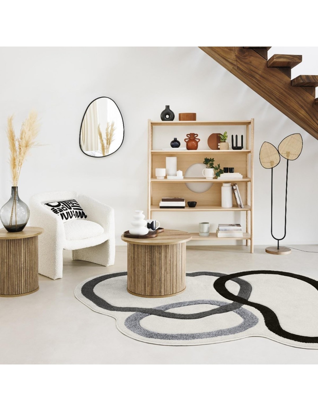 Atmosphera – Specchio Rosalia in metallo nero 55x75 cm