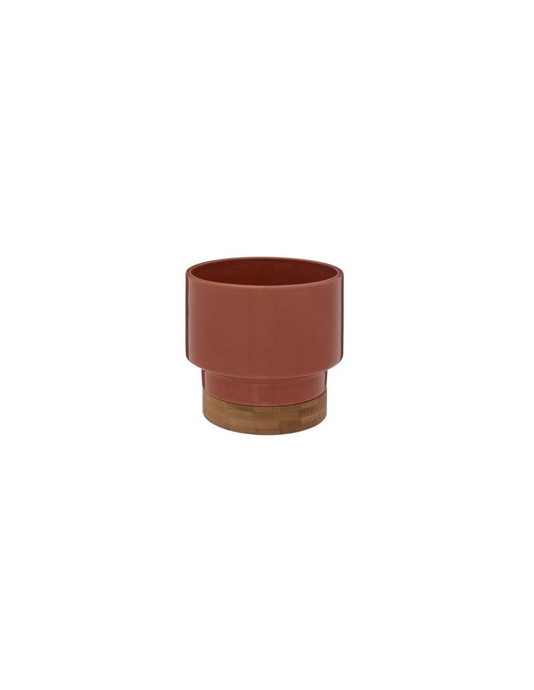VASO 196719B CERAMICA/BAMBOO MARRONE 16X15CM