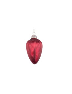 Pendente di Natale in Vetro Genteel 7cm Rosso, La Magia di Natale per Eleganti Decorazioni