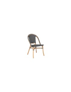 SEDIA 197310A BISTROT RATTAN NERO/BIANCO 56X48X84CM