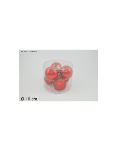 CONF 6 SFERE 58933 ROSSO 10CM VETRO su TreG Ingrosso