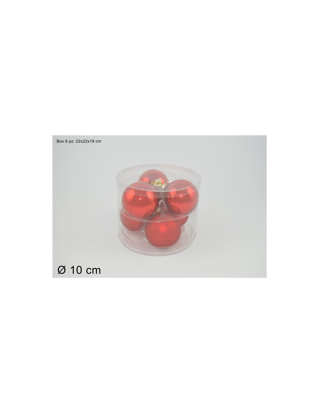 CONF 6 SFERE 58933 ROSSO 10CM VETRO su TreG Ingrosso