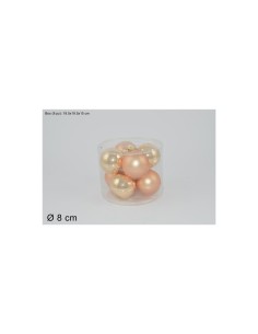CONF 8 SFERE 59030 ORO 8CM VETRO su TreG Ingrosso