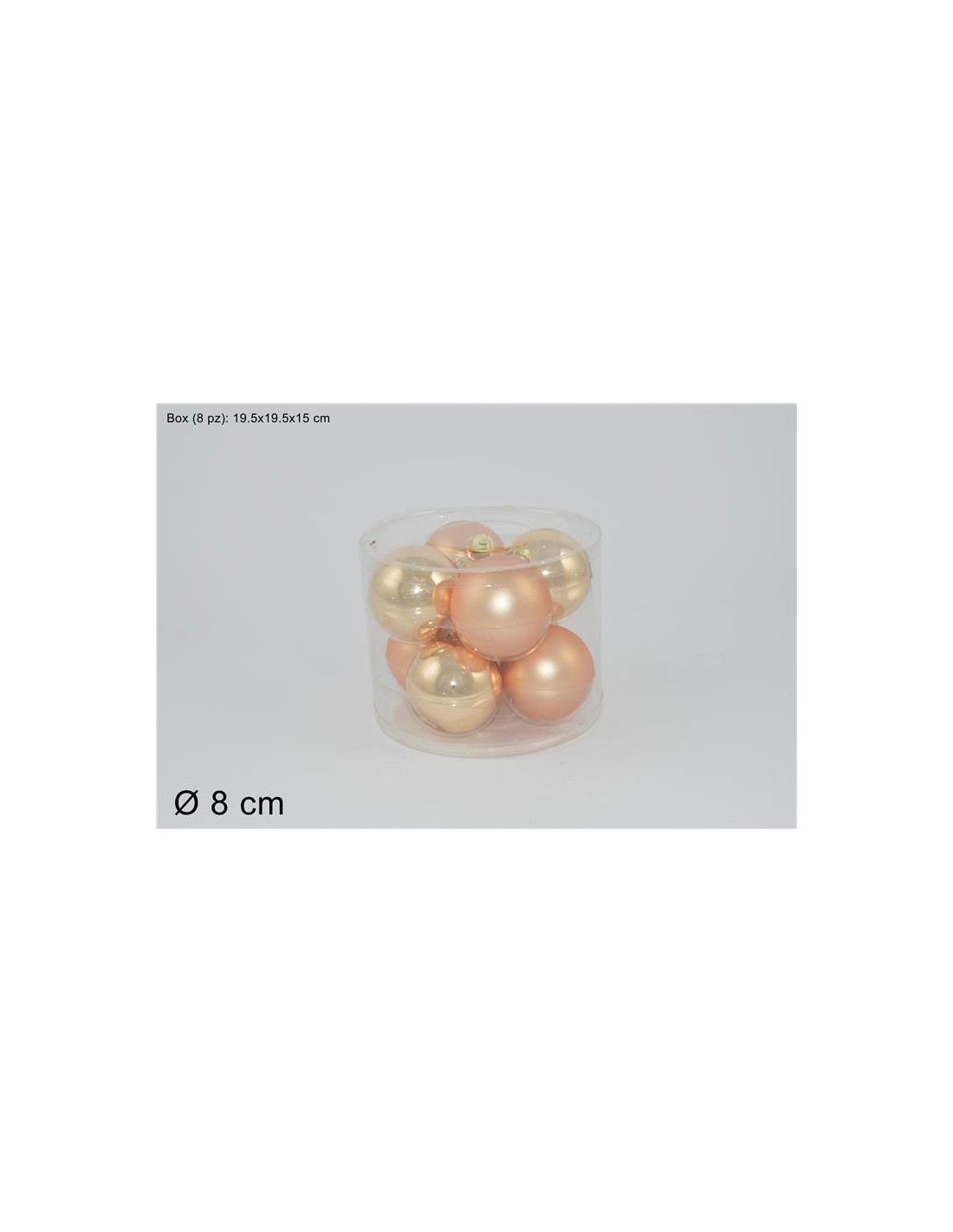 CONF 8 SFERE 59030 ORO 8CM VETRO su TreG Ingrosso