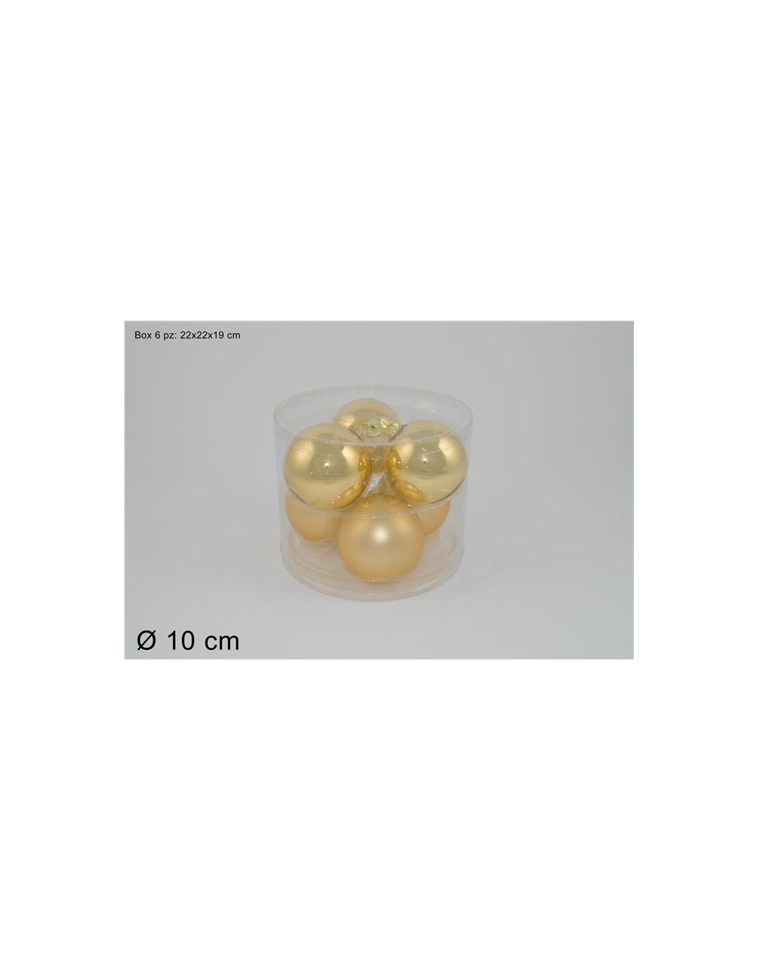 CONF 6 SFERE 58934 ORO 10CM ASSORT su TreG Ingrosso