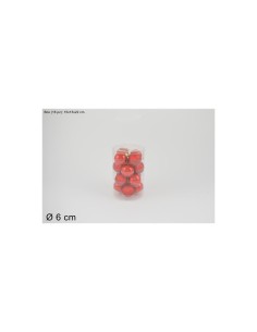 CONF 16 SFERE 59174 VETRO 6CM ROSSO (0258) su TreG Ingrosso