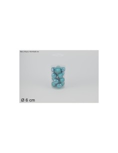 SET 16 PALLE VETRO LUCIDA/OPACA 6CM 2ASS BLU 10251605-16/BL-S&M su ...