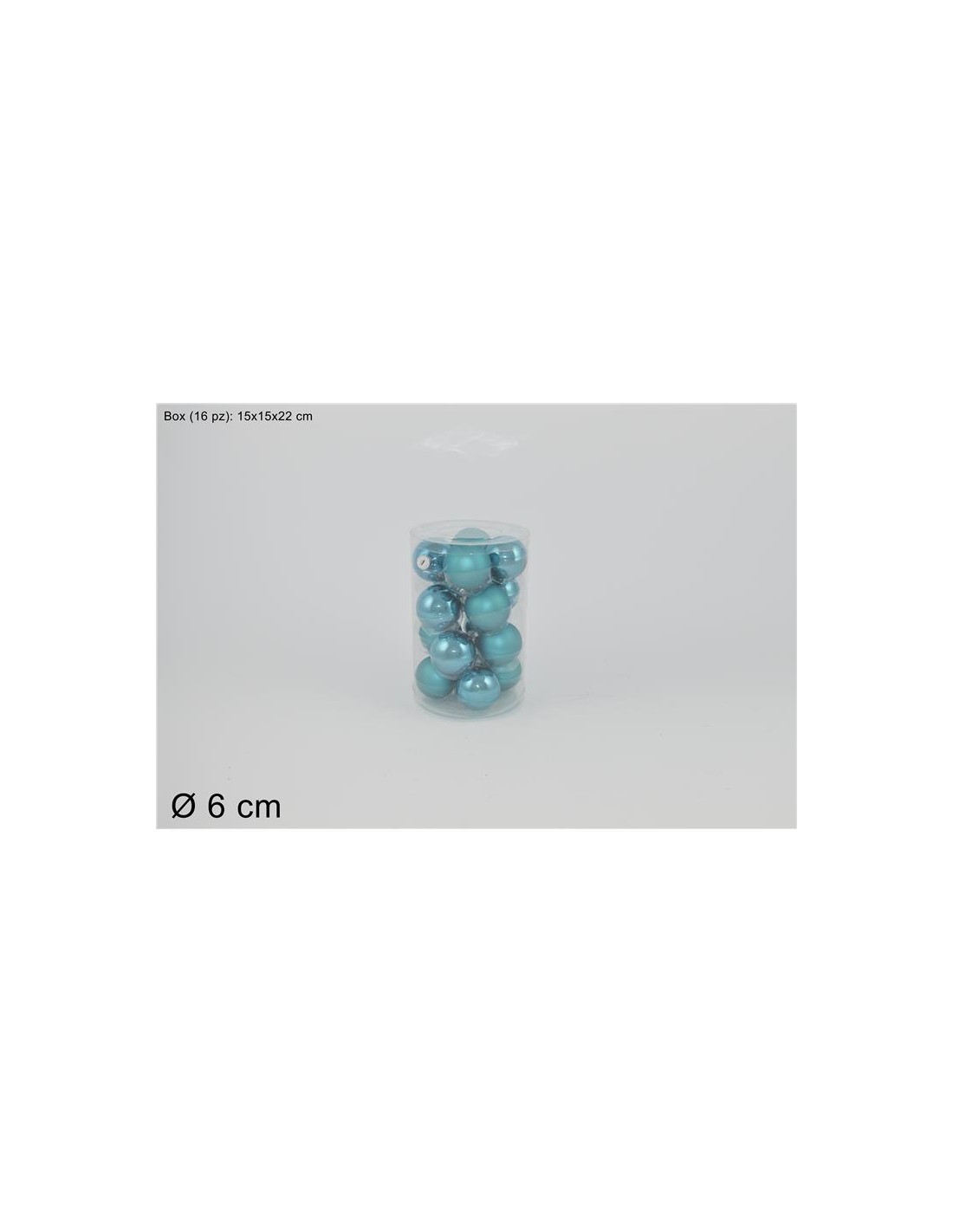 SET 16 PALLE VETRO LUCIDA/OPACA 6CM 2ASS BLU 10251605-16/BL-S&M su ...