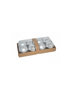 CONF 8 SFERE 10CM LUCIDO/OPACO SILVER 9A8E08/MS su TreG Ingrosso