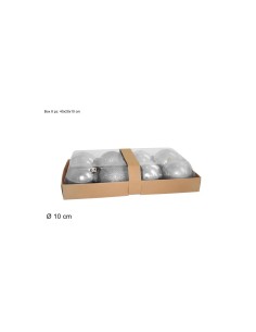 CONF 8 SFERE 10CM LUCIDO/OPACO SILVER 9A8E08/MS su TreG Ingrosso