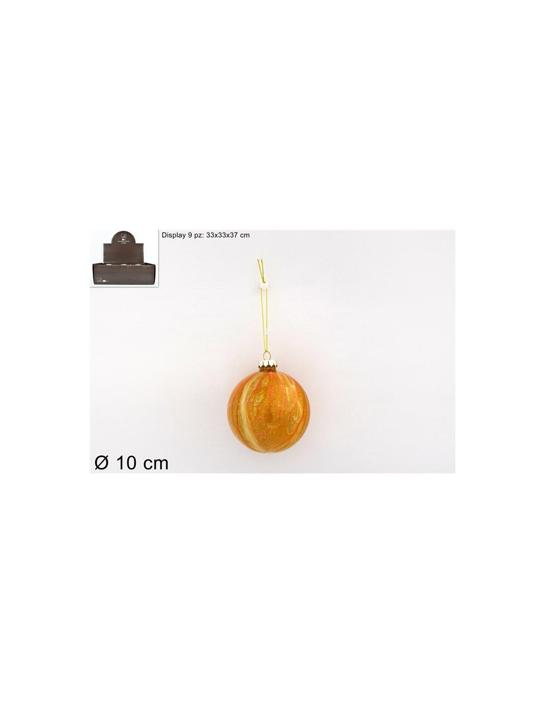 SFERA 969638 VETRO 10CM MARMORIZZATA ORO su TreG Ingrosso