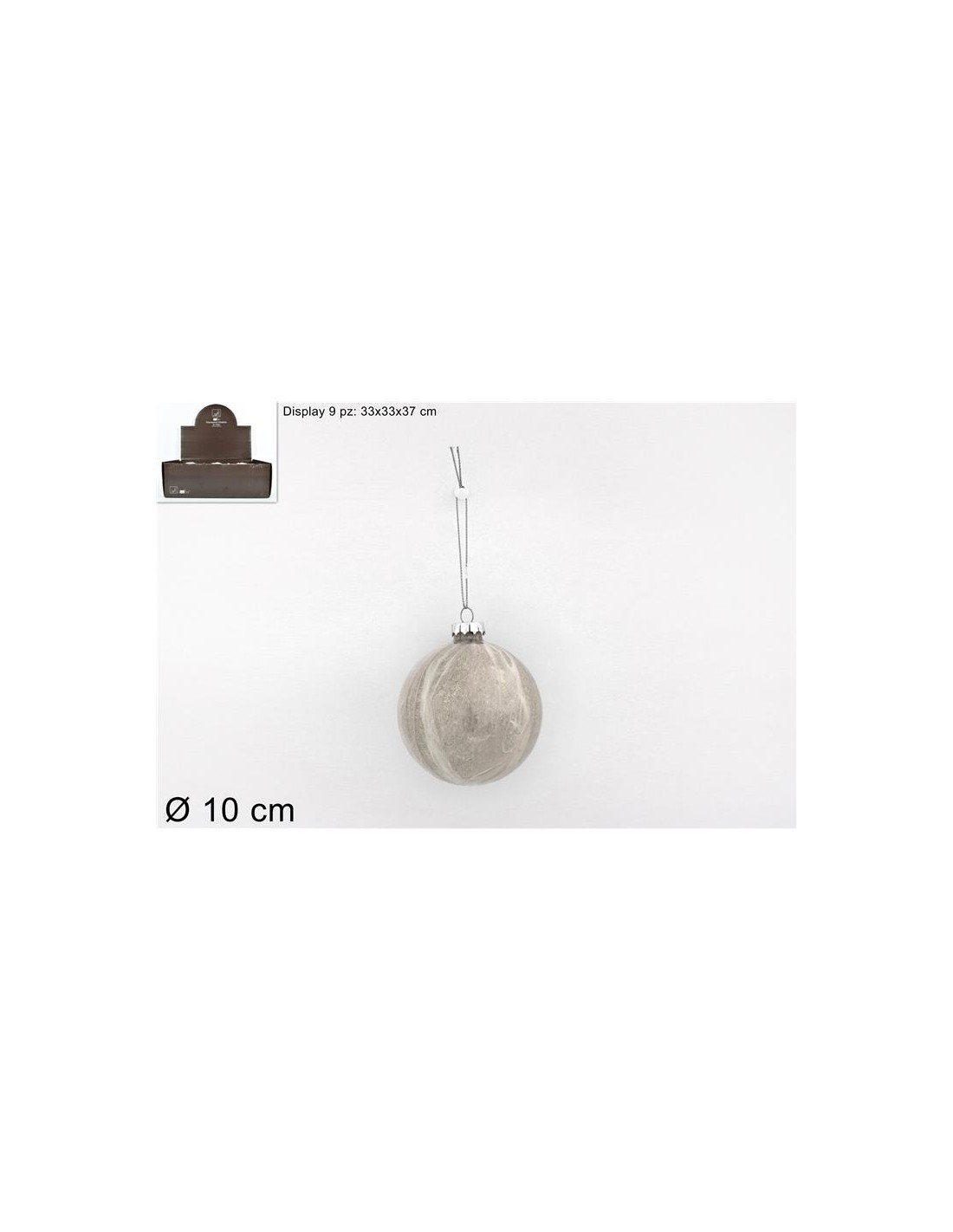 SFERA 969652 VETRO 10CM MARMORIZZATA SILVER su TreG Ingrosso