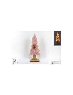 ALBERO 057156 LEGNO C/PELLICCIA 40CM C/LUCI ROSA(420) su TreG Ingrosso