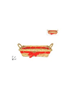 CESTA ORO FIOCCO ROSSO 45X34CM (0360) su TreG Ingrosso